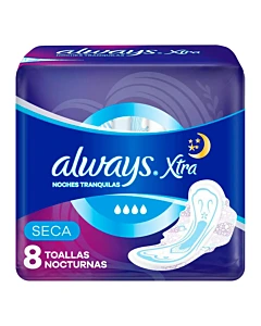 Toallas Femeninas Always Xtra Nocturnas 8un